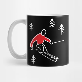 Skiing Illustration Mug